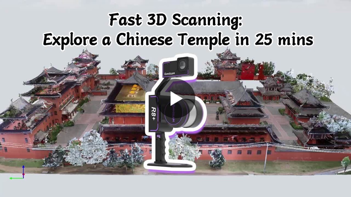 中国の寺院をR8+が25分でスキャン、点群厚2mmの高精度データを取得